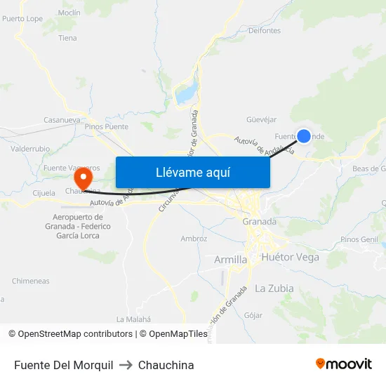 Fuente Del Morquil to Chauchina map
