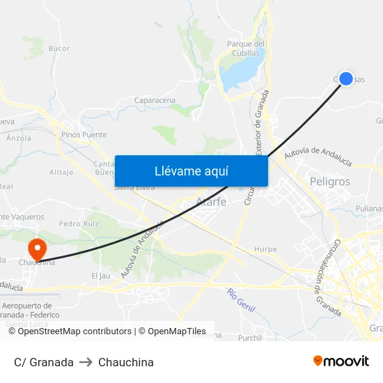 C/ Granada to Chauchina map