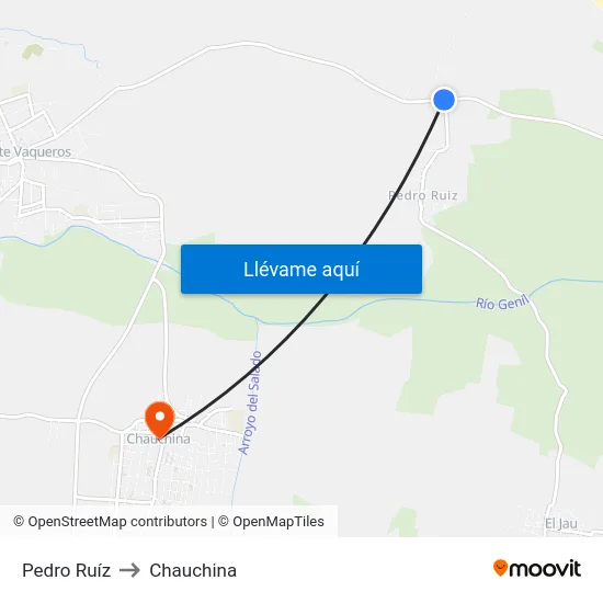Pedro Ruíz to Chauchina map