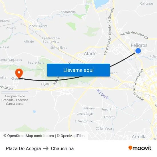 Plaza De Asegra to Chauchina map