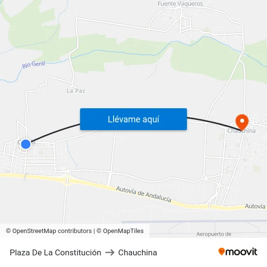 Plaza De La Constitución to Chauchina map