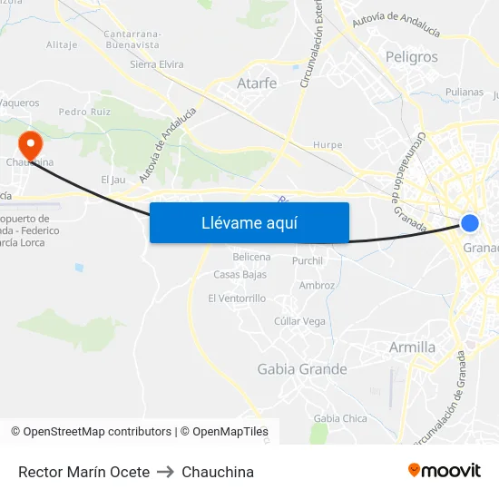 Rector Marín Ocete to Chauchina map