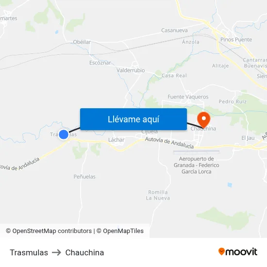 Trasmulas to Chauchina map