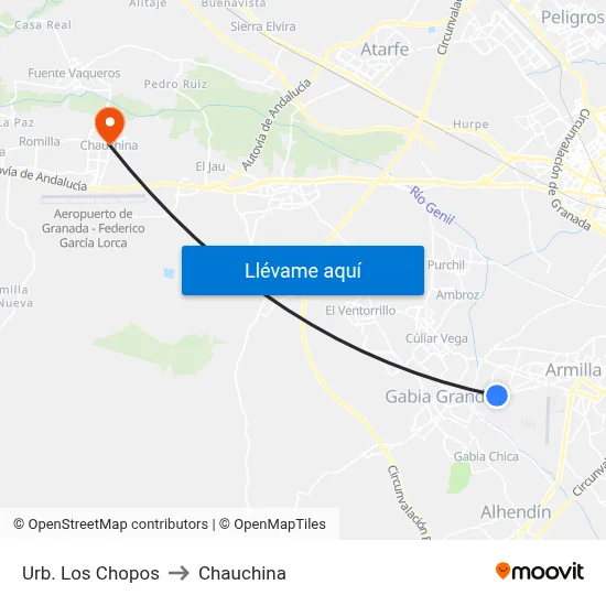 Urb. Los Chopos to Chauchina map