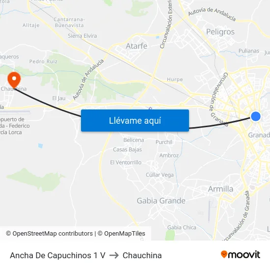 Ancha De Capuchinos 1 V to Chauchina map