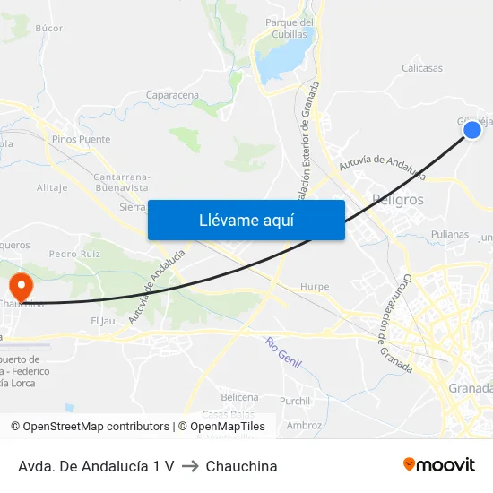 Avda. De Andalucía 1 V to Chauchina map