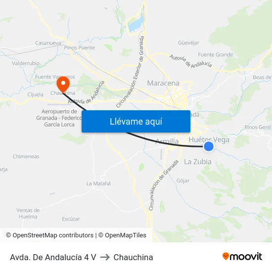 Avda. De Andalucía 4 V to Chauchina map
