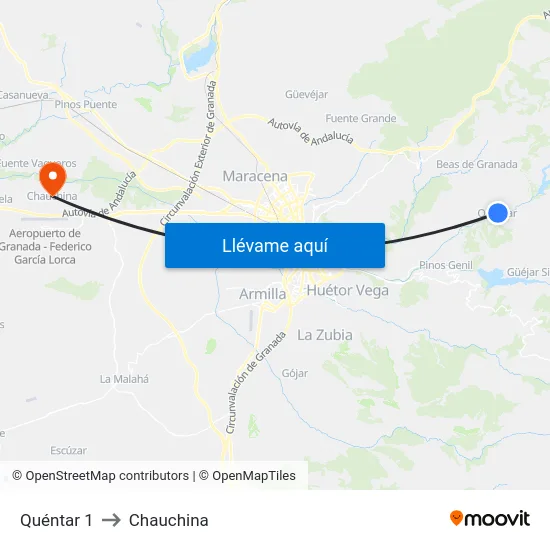 Quéntar 1 to Chauchina map