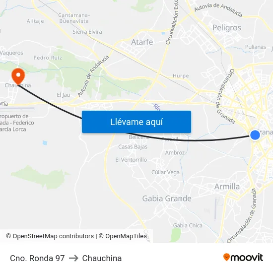 Cno. Ronda 97 to Chauchina map