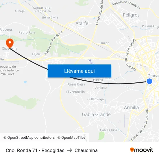 Cno. Ronda 71 - Recogidas to Chauchina map