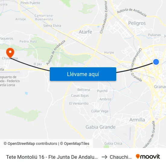 Tete Montoliú 16 - Fte Junta De Andalucía to Chauchina map