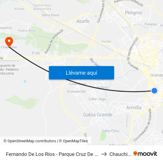 Fernando De Los Ríos - Parque Cruz De Lagos to Chauchina map