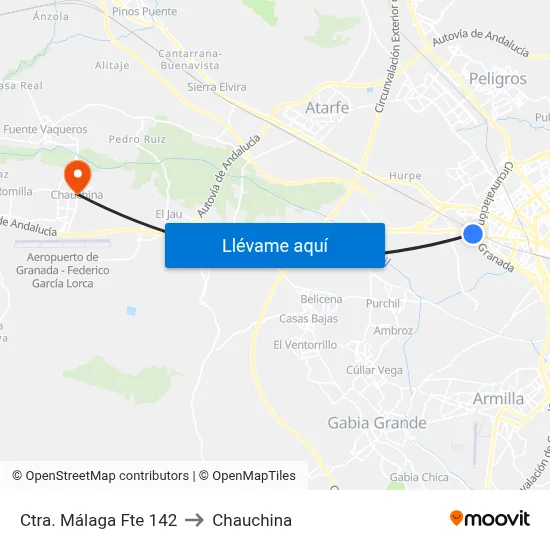 Ctra. Málaga Fte 142 to Chauchina map