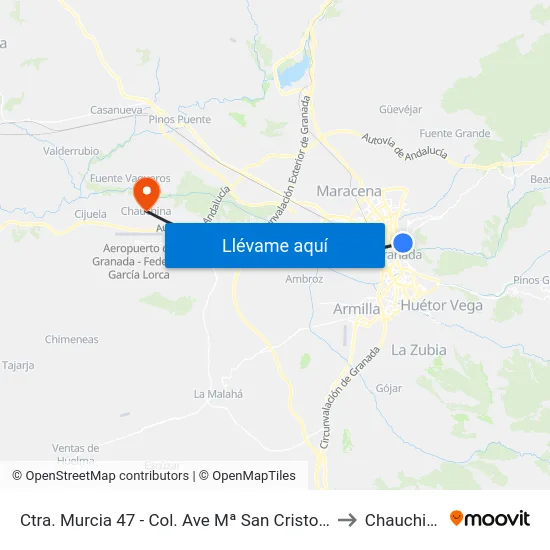 Ctra. Murcia 47 - Col. Ave Mª San Cristobal to Chauchina map