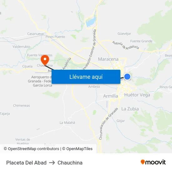 Placeta Del Abad to Chauchina map