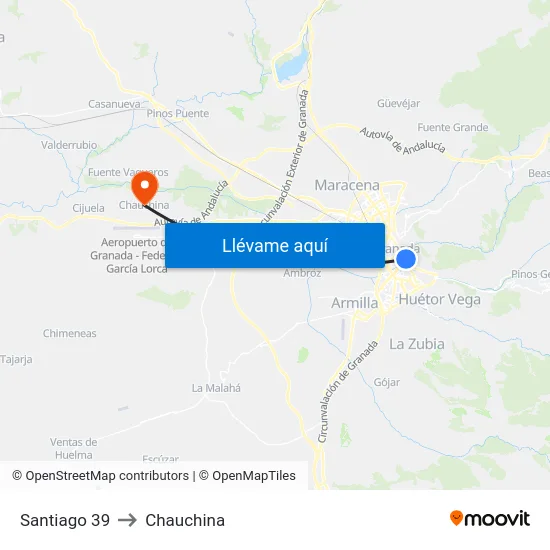 Santiago 39 to Chauchina map