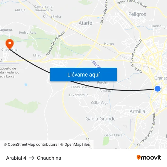 Arabial 4 to Chauchina map