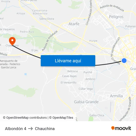 Albondón 4 to Chauchina map