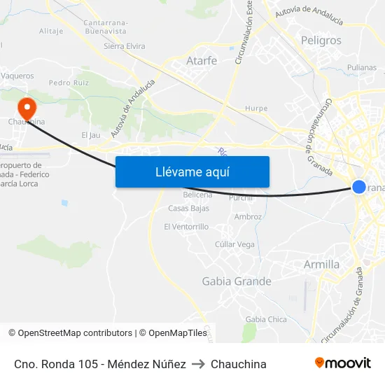 Cno. Ronda 105 - Méndez Núñez to Chauchina map