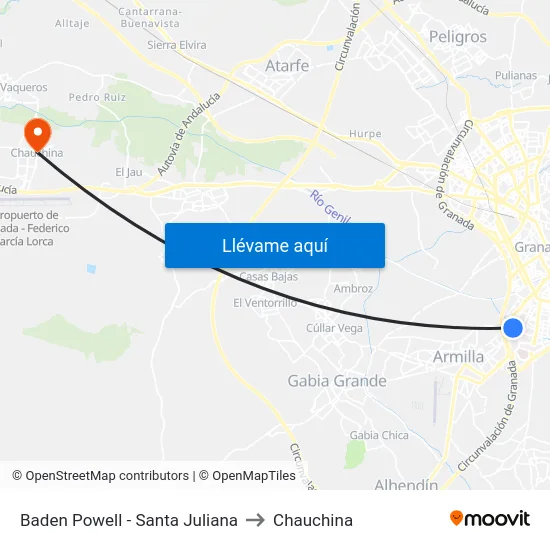 Baden Powell - Santa Juliana to Chauchina map