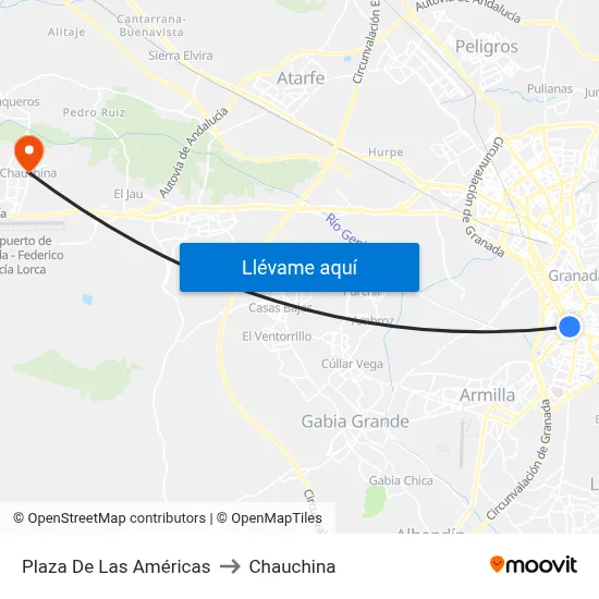 Plaza De Las Américas to Chauchina map