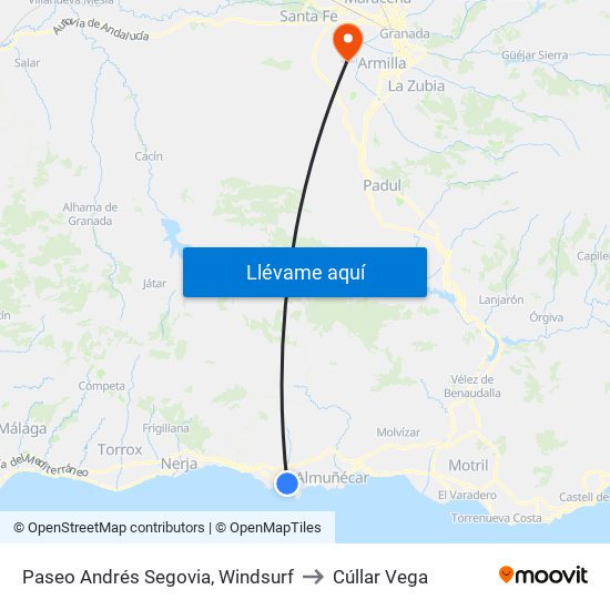 Paseo Andrés Segovia, Windsurf to Cúllar Vega map