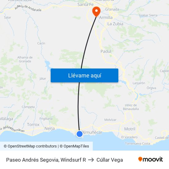 Paseo Andrés Segovia, Windsurf R to Cúllar Vega map