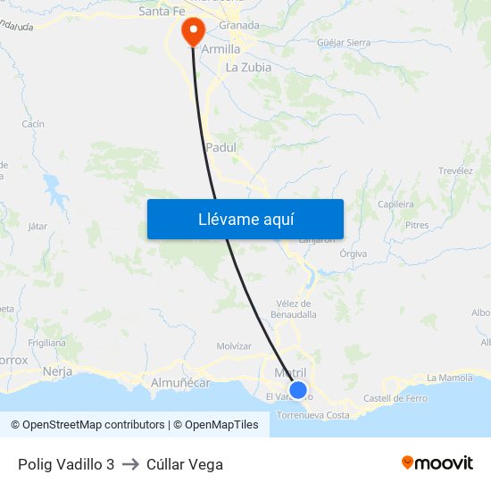 Polig Vadillo 3 to Cúllar Vega map