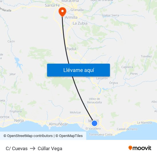 C/ Cuevas to Cúllar Vega map