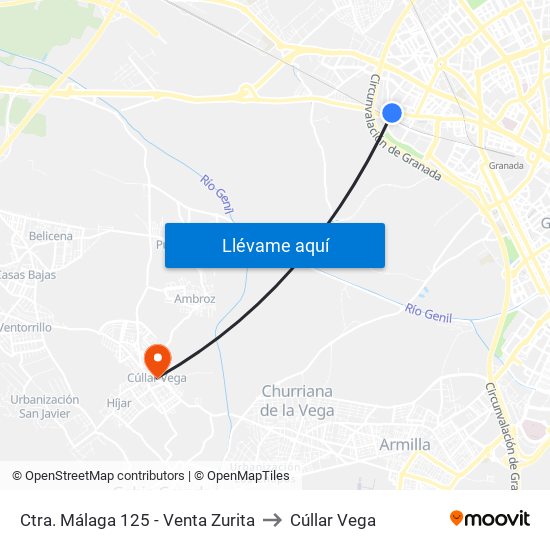 Ctra. Málaga 125 - Venta Zurita to Cúllar Vega map