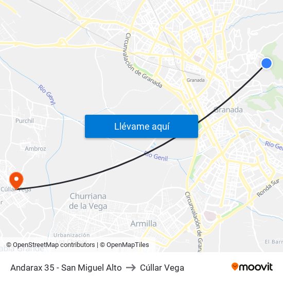 Andarax 35 - San Miguel Alto to Cúllar Vega map