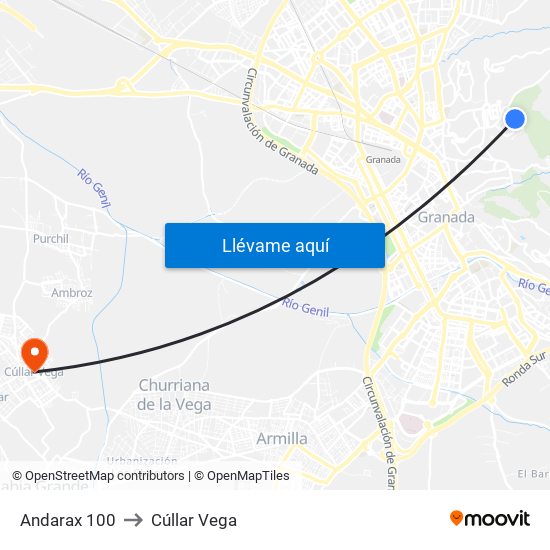 Andarax 100 to Cúllar Vega map