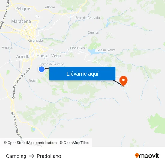 Camping to Pradollano map