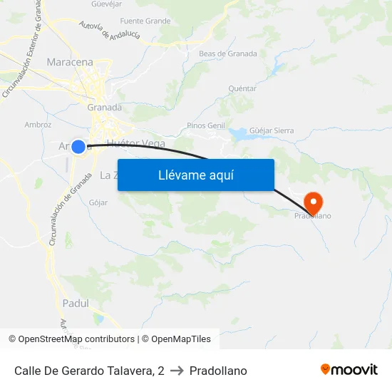 Calle De Gerardo Talavera, 2 to Pradollano map