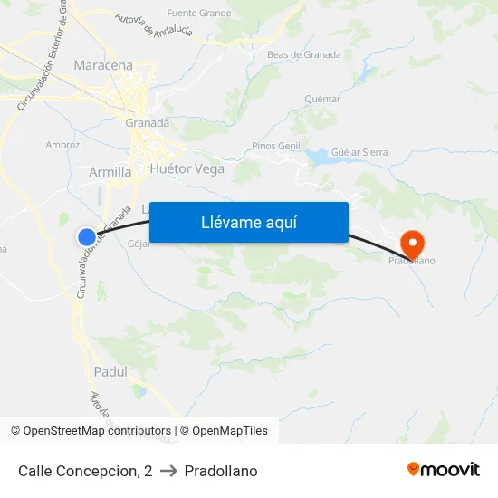 Calle Concepcion, 2 to Pradollano map