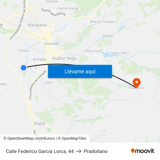 Calle Federico García Lorca, 44 to Pradollano map