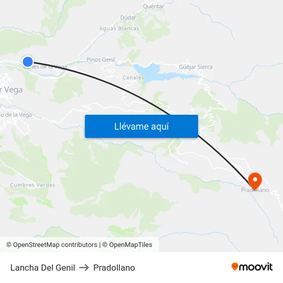 Lancha Del Genil to Pradollano map