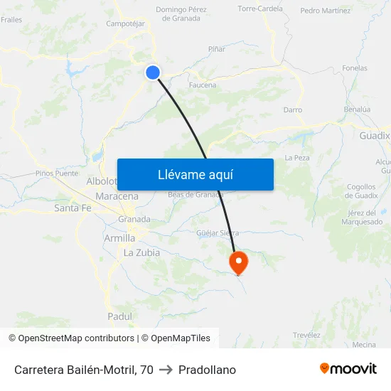 Carretera Bailén-Motril, 70 to Pradollano map