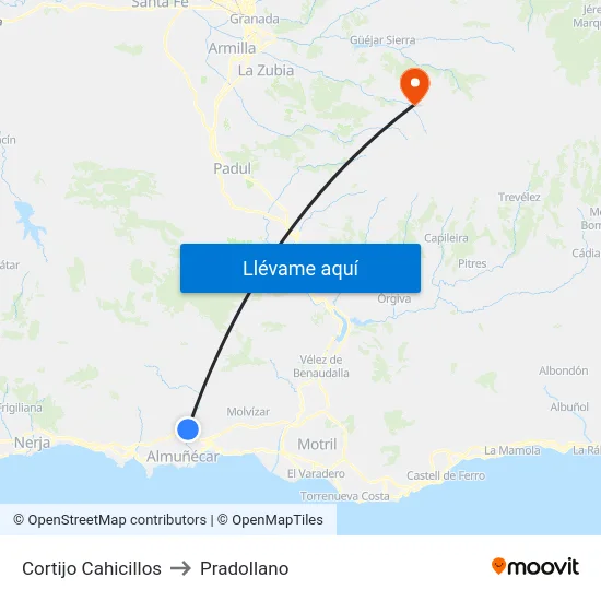 Cortijo Cahicillos to Pradollano map