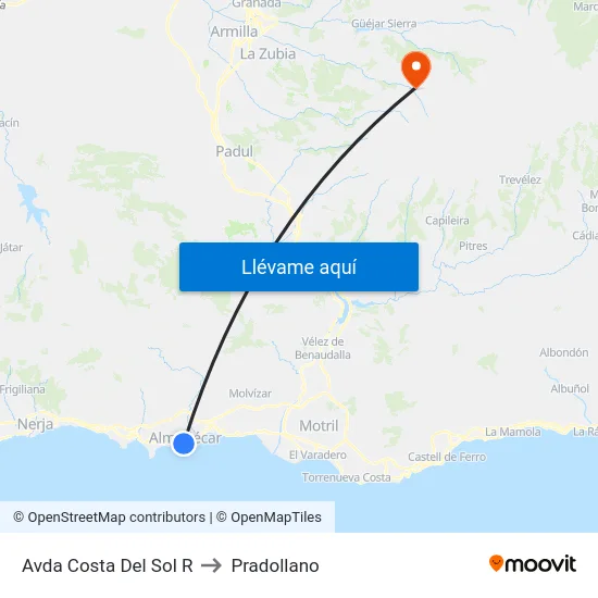 Avda Costa Del Sol R to Pradollano map
