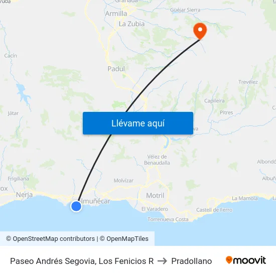 Paseo Andrés Segovia, Los Fenicios R to Pradollano map