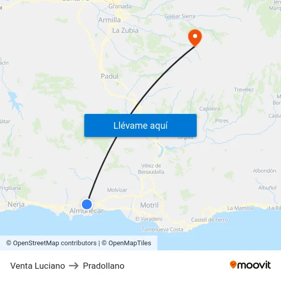 Venta Luciano to Pradollano map