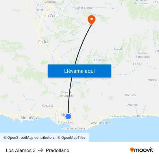 Los Alamos 3 to Pradollano map