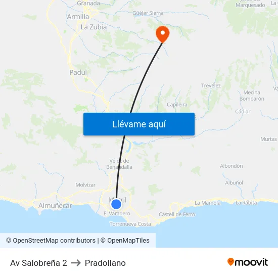 Av Salobreña 2 to Pradollano map