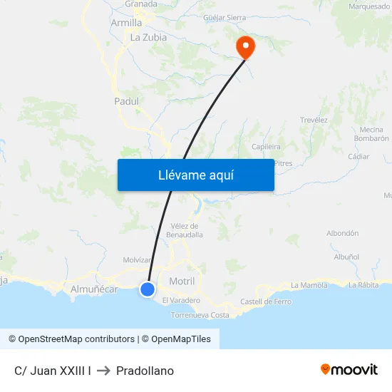 C/ Juan XXIII I to Pradollano map