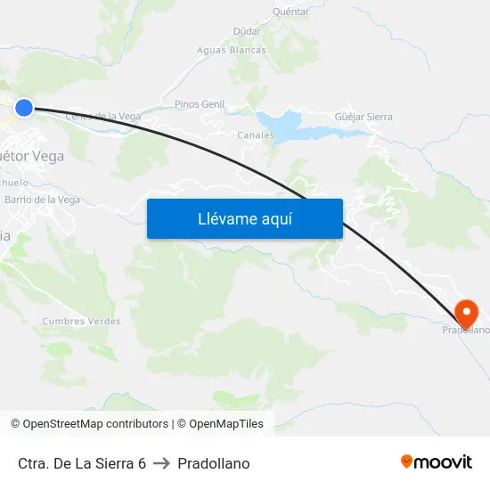 Ctra. De La Sierra 6 to Pradollano map