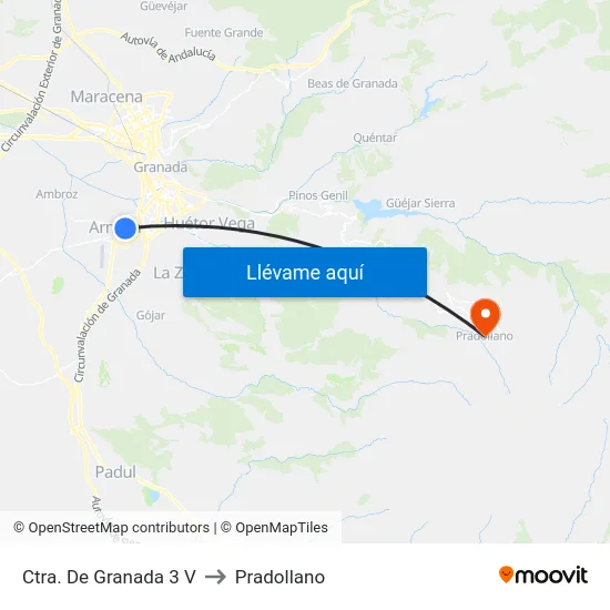 Ctra. De Granada 3 V to Pradollano map