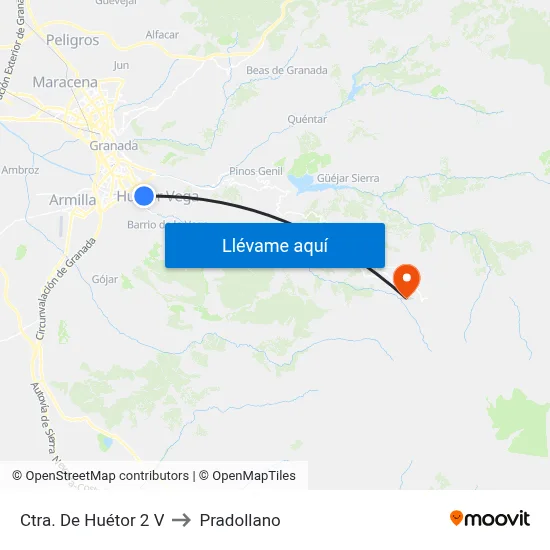 Ctra. De Huétor 2 V to Pradollano map