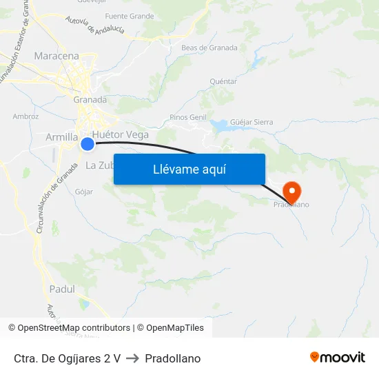 Ctra. De Ogíjares 2 V to Pradollano map