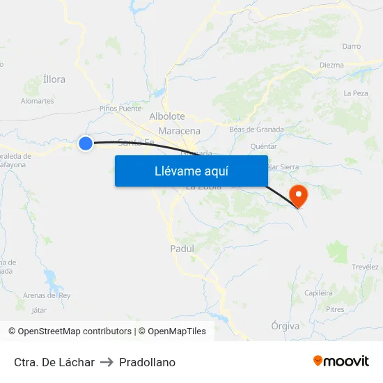 Ctra. De Láchar to Pradollano map